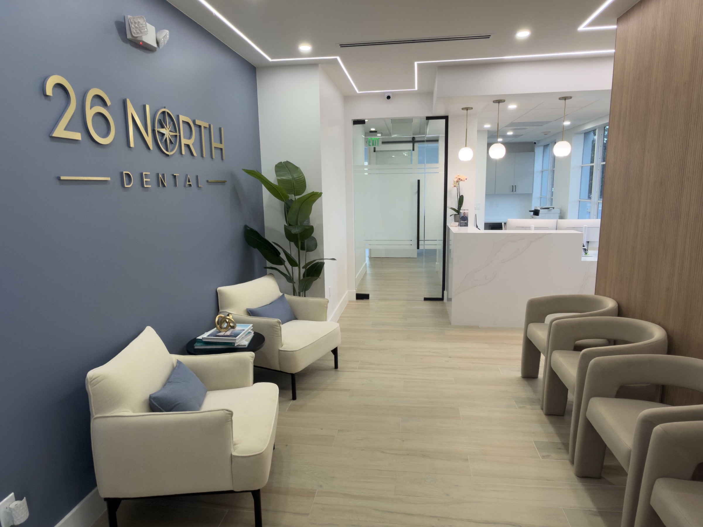 Lobby and reception area at 26 North Dental