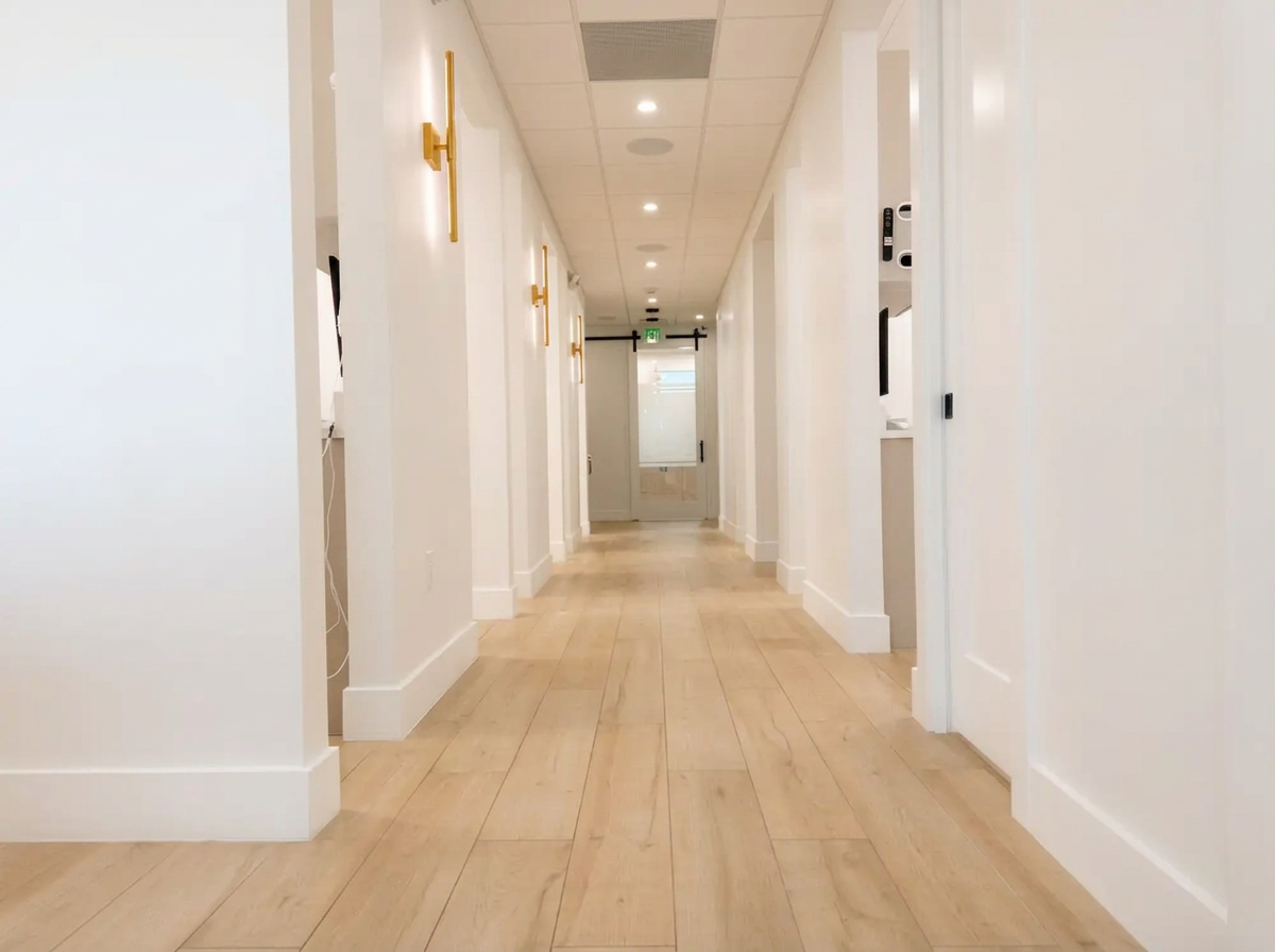 Bright hallway inside 26 North Dental